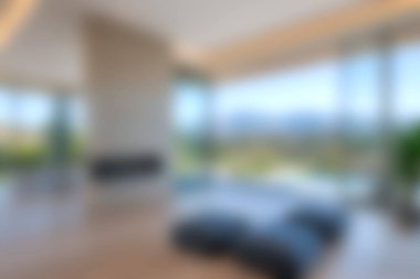 Huzurlu, modern bir yatak odası. Geniş cam pencereli, nefes kesici dağ manzaraları sunan, doğal ışıkla dolu davetkar bir atmosfer yaratan..