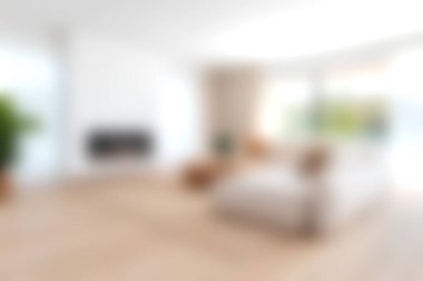 Parlak ve davetkar bir modern oturma odası rahat mobilyalar, doğal ışık ve minimalist dekor, evde rahat bir atmosfer yaratmak için mükemmel..