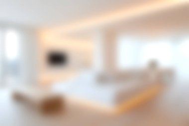 Yumuşak doğal ışık, rahat dekor ve zarif mobilyalar içeren güzel tasarlanmış modern minimalist oturma odası sakin ve davetkar bir atmosfer yaratıyor..