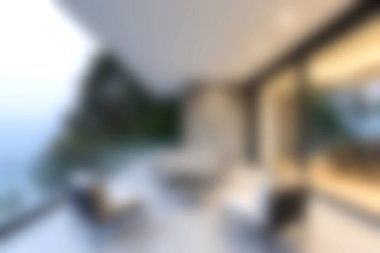 Okyanusa bakan bu modern lüks terasta rahatlayın ve rahatlayın. Mobilyaların şık ve sakin bir atmosferi var. Keyif ve keyif için mükemmel..