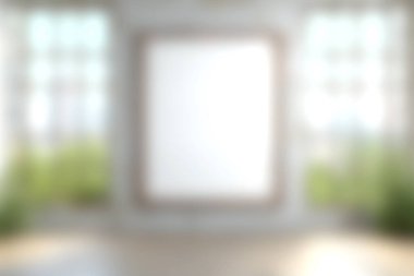 Doğal ışık ve yeşillik çerçeveli boş bir tuval içeren parlak ve havadar bir iç mekan. Sanatsal ilham ve yaratıcı uğraşlar için ideal..