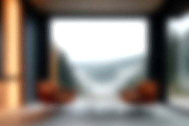 Büyüleyici manzaralı ve bol doğal ışık sağlayan, huzurlu bir ortam yaratan geniş pencereli, rahat ve modern bir oturma odasının keyfini çıkarın..