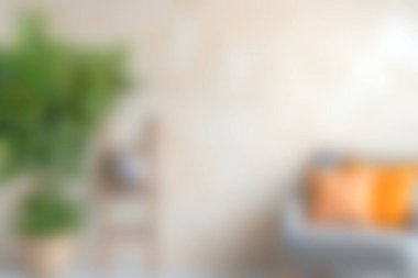 Yeşil bir bitki, şık bir kanepe ve parlak bir dekorun olduğu rahat, modern bir oturma odası. Bu dingin alan, konfor ve tarz arayan iç tasarım meraklılarına ilham veriyor.