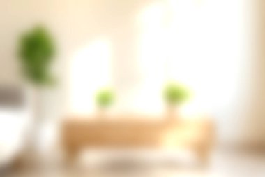 Parlak ve havadar bir oturma odası. Minimalist dekorlar, doğal ışık ve bereketli iç mekan bitkileri sergiliyor. Huzurlu ve davetkar bir atmosfer yaratıyor..