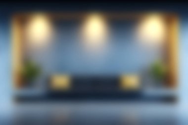 Bu resim, yumuşak ışıklandırma, minimalist dekor ve bitkilerin yer aldığı rahat, modern bir oturma odasını sergiliyor, dinginlik ve rahatlık için mükemmel ve davetkar bir atmosfer yaratıyor..