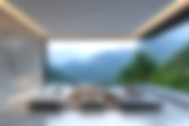 Zarif mobilyaların ve nefes kesici dağ manzaralarının sergilendiği sakin ve modern bir açık alan keşfedin. Rahatlama ve rahatlama için mükemmel..