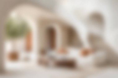 Bu fotoğraf, minimalist tasarım unsurları ve bol miktarda doğal ışığın yer aldığı şık bir oturma odası görüntüsü. Huzurlu ortam rahatlamak ve rahatlamak için mükemmel bir davet alanı yaratır..