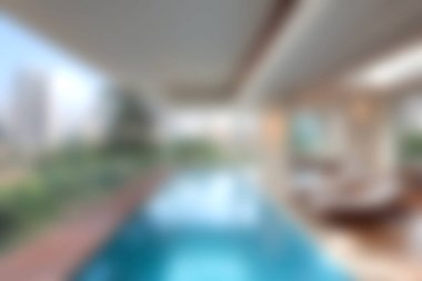 Kapalı yüzme havuzlu modern lüks bir daire. Büyüleyici bir panoramik şehir manzarası var. Rahatlamak ve rahatlamak için mükemmel..