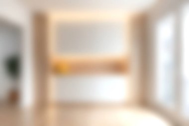 Sıcak ışıklandırma ve minimalist dekorun yer aldığı, rahat ve davetkar bir atmosfer yaratan, rahatlama ve yaratıcılık için mükemmel bir modern iç mekan..