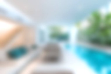 Bu modern iç mekanda lüks ve sükunetin mükemmel bir karışımını deneyimleyin. Güneş ışığıyla yıkanmış sakin bir havuz başı atmosferi..