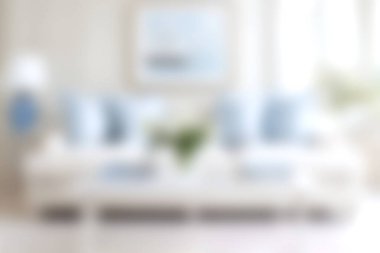 Parlak ve davetkar oturma odasında dekoratif yastıklarla süslenmiş rahat bir kanepe, sakin bir ortam ve şık mobilyalar sergileniyor..