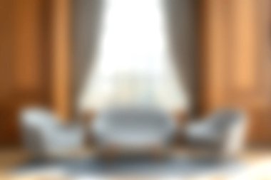 Rahat bir kanepe ve yumuşak ışıklandırmalı şık koltuklar ve zarif ahşap aksanlı, rahatlama ve modern estetik için ideal bir oturma odası..