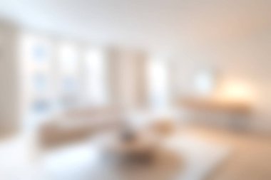 Parlak doğal ışık, minimalist dekor ve rahatlamak için mükemmel rahat bir atmosferi olan modern iç tasarımı sergileyen sakin ve davetkar bir salon..