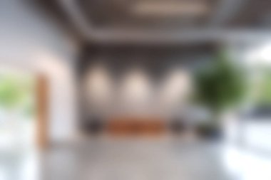 Bu resim, doğal ışık, zarif dekor ve rahatlatıcı bir atmosferle dolu geniş bir alanı gösteren minimalist tasarımı olan modern bir lobiye sahiptir..