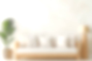 Bu resim doğal malzemeler, yumuşak tekstil ve bereketli yeşilliklerin yer aldığı huzurlu, modern bir yatak odası yakalıyor, rahat ve davetkar bir ortam yaratıyor..