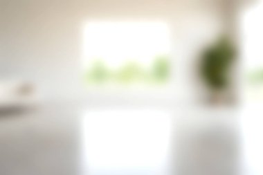 Parlak ve havadar iç uzay dışı yemyeşil, sakin yaşam tasarımları ve modern estetik için mükemmel geniş bir pencere sergiliyor..