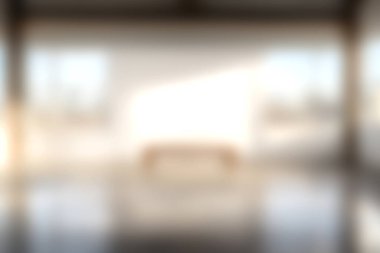 Bu resim, minimalist tasarım elementleri ve geniş doğal ışık, rahatlama ve yaratıcılık için ideal, parlak ve ferah bir modern iç mekan sergiliyor..