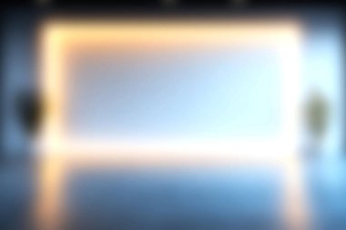 Sunumlar veya yaratıcı tasarımlar için uygun parlak aydınlatılmış bir alan içeren zarif ve modern bir iç mekan. Minimalist estetik huzurlu bir ortam sunuyor..