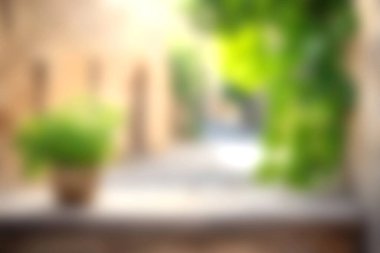 Yumuşak ve sakin bir ara sokak manzarası canlı yeşillik ve nazik doğal ışığın olduğu. Davetkar atmosfer rahatlamak ve düşünmek için mükemmel bir kaçış sağlıyor..