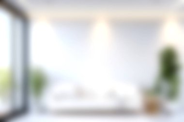 Modern mobilyaların, yeşil bitkilerin ve bol miktarda doğal ışığın bulunduğu sakin ve şık bir oturma odası deneyin. Rahatlamak için mükemmel..