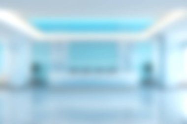 Mavi aksanları, minimalist tasarımı ve yaratıcılığa ilham veren profesyonel bir atmosfer için geniş ve şık bir ofis..