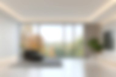 Geniş pencereleri ve minimalist tasarımı olan parlak ve havadar bir yaşam alanı. Bu iç mekan, doğal ışıkla sakin bir atmosfer yakalar..