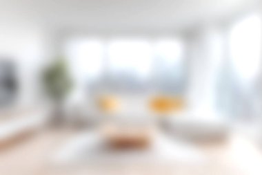 Işıl ışıl, modern bir oturma odası, rahat mobilyalar ve geniş pencereler, bol doğal ışık sağlayan, rahatlatıcı bir atmosfer yaratan..