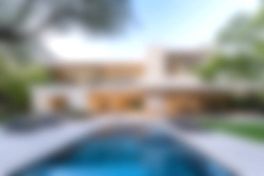 Bu resimde modern mimari, güzel bir havuz ve açık alanların yer aldığı çarpıcı bir lüks konut sergileniyor. Gayrimenkul veya yaşam tarzı projeleri için ideal.