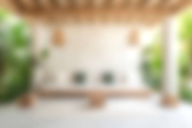 Doğal elementlerin, yeşilliğin ve minimalist tasarımın yer aldığı sakin bir açık hava yaşam alanı keşfedin. Rahatlamak ve huzurlu anlar için mükemmel..