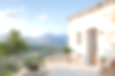 Kırsal bir evden sakin bir manzara dağlar ve berrak mavi gökyüzü ile nefes kesici bir manzara sergiliyor. Rahatlamak ve kaçmak için mükemmel..