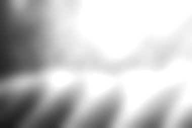 Bu görüntü, büyüleyici siyah ve beyaz bir ortamda ışıldayan tozla aydınlatılmış yumuşak beyaz kumaş dalgalarını içerir. Yumuşak doku ve ışık ruhani bir ortam yaratır..