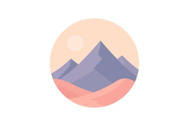 dairesel dağ manzarası vektör illüstrasyonu