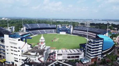 Cricket Stadyumu hava manzaralı. Barabati Uluslararası Kriket Stadyumu, Odisha.