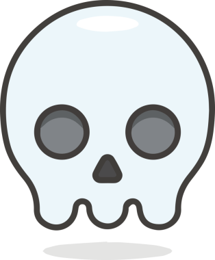 Modern Grafik ve Minimalist Tasarım ile Kalın Kafatası Simgesi Katı Renk İllüstrasyonu