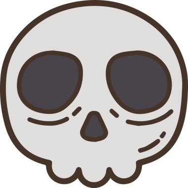 Bold Skull Icon Symbol Solid Color Illustration with Modern Graphic and Minimalist Design