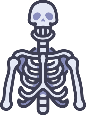 Modern Grafik ve Minimalist Tasarım ile Kalın Kafatası Simgesi Katı Renk İllüstrasyonu