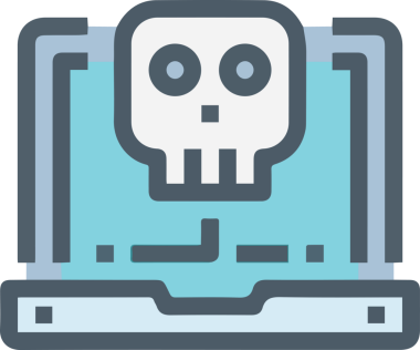 Modern Grafik ve Minimalist Tasarım ile Kalın Kafatası Simgesi Katı Renk İllüstrasyonu
