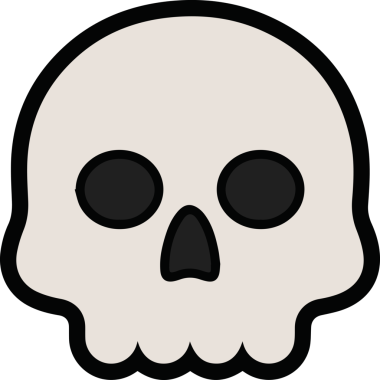 Bold Skull Icon Symbol Solid Color Illustration with Modern Graphic and Minimalist Design