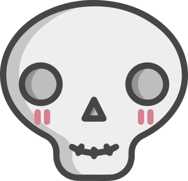 Bold Skull Icon Symbol Solid Color Illustration with Modern Graphic and Minimalist Design