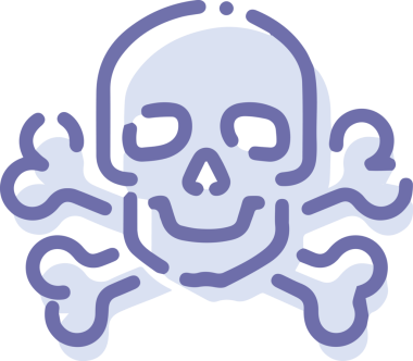 Modern Grafik ve Minimalist Tasarım ile Kalın Kafatası Simgesi Katı Renk İllüstrasyonu