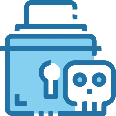 Modern Grafik ve Minimalist Tasarım ile Kalın Kafatası Simgesi Katı Renk İllüstrasyonu
