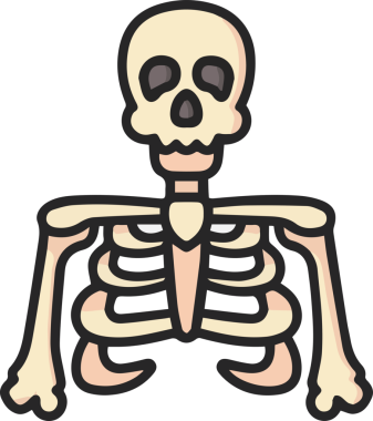 Modern Grafik ve Minimalist Tasarım ile Kalın Kafatası Simgesi Katı Renk İllüstrasyonu