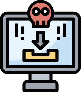 Modern Grafik ve Minimalist Tasarım ile Kalın Kafatası Simgesi Katı Renk İllüstrasyonu