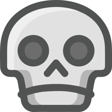 Modern Grafik ve Minimalist Tasarım ile Kalın Kafatası Simgesi Katı Renk İllüstrasyonu