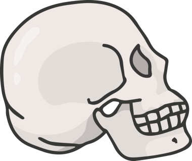 Bold Skull Icon Symbol Solid Color Illustration with Modern Graphic and Minimalist Design