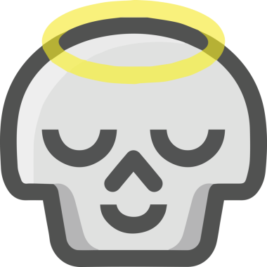 Modern Grafik ve Minimalist Tasarım ile Kalın Kafatası Simgesi Katı Renk İllüstrasyonu