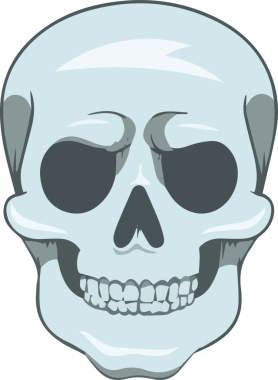 Bold Skull Icon Symbol Solid Color Illustration with Modern Graphic and Minimalist Design