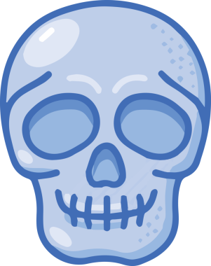 Modern Grafik ve Minimalist Tasarım ile Kalın Kafatası Simgesi Katı Renk İllüstrasyonu