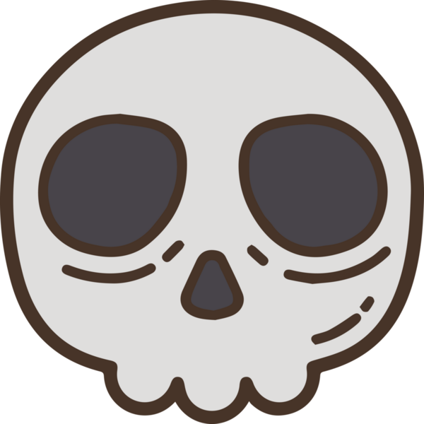 Modern Grafik ve Minimalist Tasarım ile Kalın Kafatası Simgesi Katı Renk İllüstrasyonu