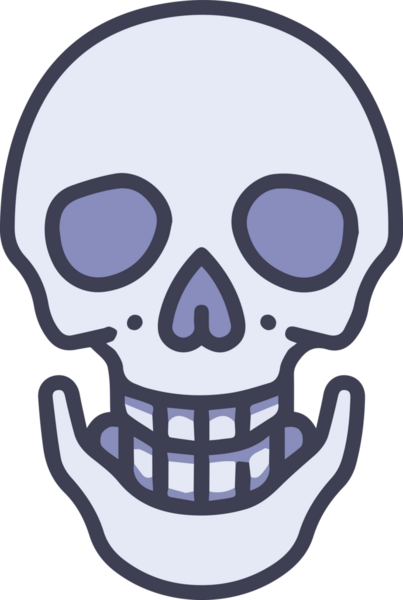 Modern Grafik ve Minimalist Tasarım ile Kalın Kafatası Simgesi Katı Renk İllüstrasyonu